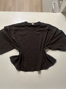 Los Angeles Apparel Black Oversized Crop Tee